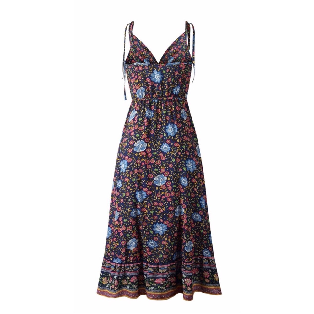 Vintage Flower Print Wrap Style Dress - Picture 5 of 7